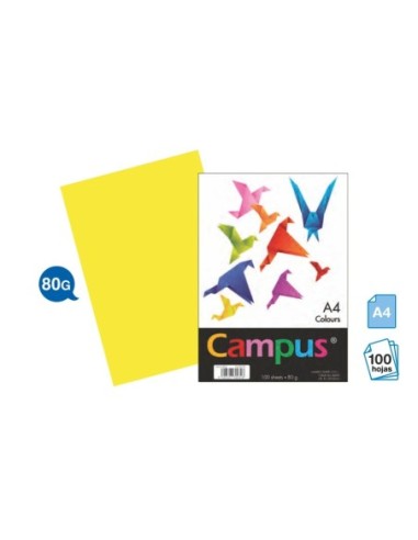 PAPEL CAMPUS A4 80GR.P/100 AMARILL.LIMON