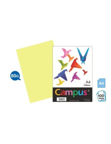 PAPEL CAMPUS A4 80GR.P/100 AMARILL.PAST.