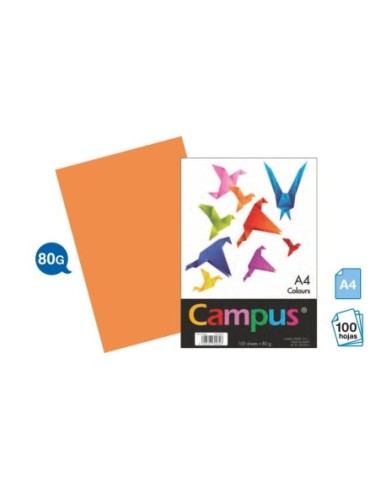 PAPEL CAMPUS A4 80GR.P/100 NARANJA