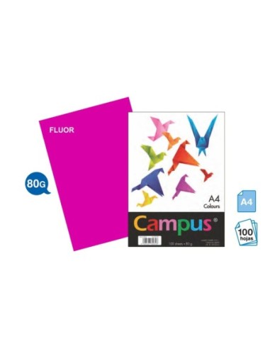 PAPEL CAMPUS A4 80GR.P/100 ROSA NEON