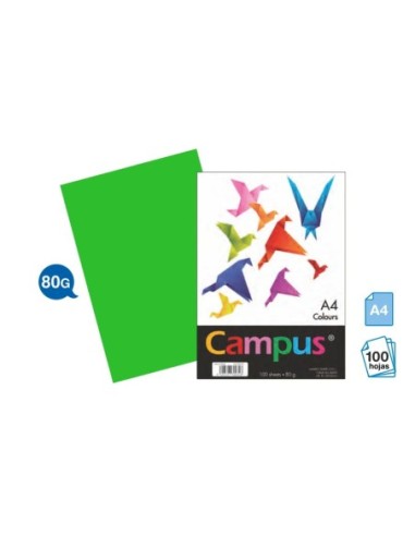 PAPEL CAMPUS A4 80GR.P/100 VERDE CLARO