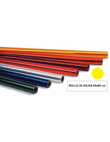 PAPEL CELOFAN TREP.AMARILLO -ROLLO 25H.-