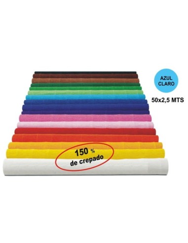 PAPEL CRESP.MAKRO SUPER AZUL CLAR.50x250