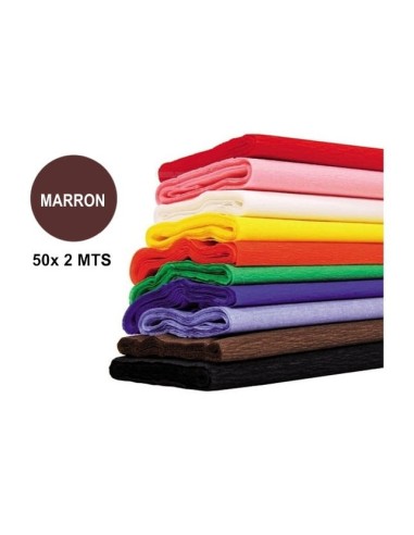 PAPEL CRESPON MAKRO MARRON 50x200