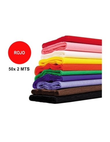 PAPEL CRESPON MAKRO ROJO 50x200