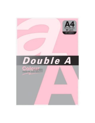 PAPEL DOUBLE A 80GR.25H.ROSA 003210