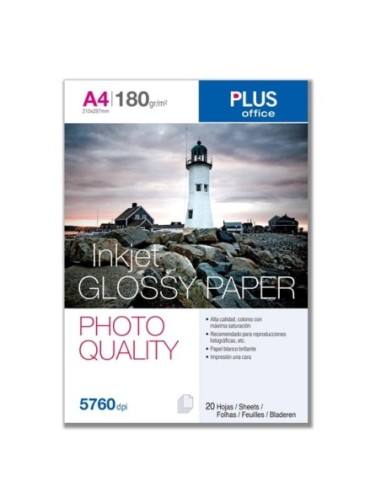 PAPEL INKJET PLUS 180 GR.GLOSSY A4 -20H-