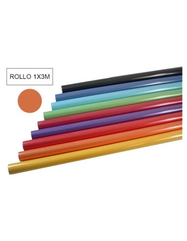 PAPEL KRAFT COLOR -ROLLO 3M- NARANJA