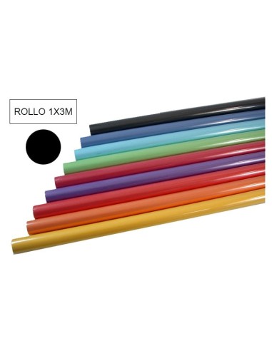 PAPEL KRAFT COLOR -ROLLO 3M- NEGRO