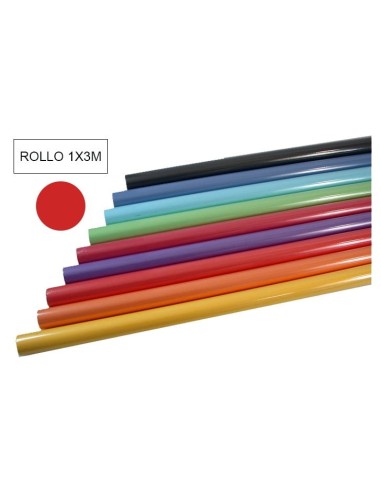 PAPEL KRAFT COLOR -ROLLO 3M- ROJO