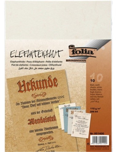 PAPEL PIEL ELEPHANT 110GR.A4 BLANCO P/10