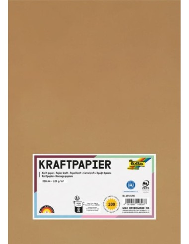 PAPEL RECICL.KRAFT A4 120GR.FOLIA P/100