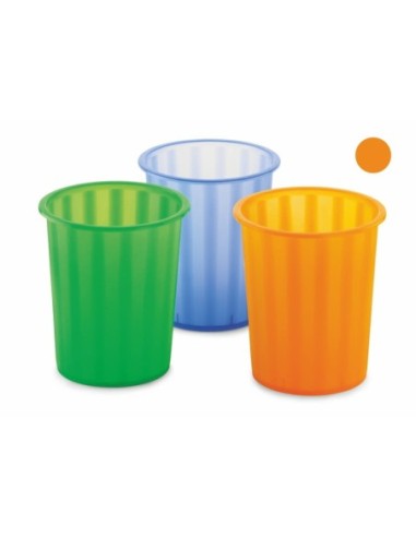 PAPELERA PLAST.TRANSLUC.NARANJA GLAS