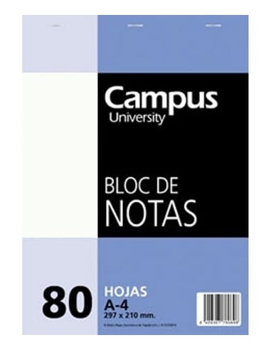 BLOCS NOTAS C/TAPA LISO A/4 80H. 001117