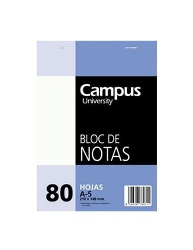 BLOCS NOTAS C/TAPA LISO A/5 80H. 001113