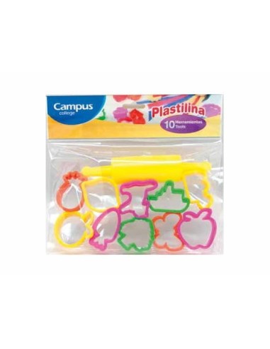 PLASTILINA CAMPUS-SET 10 MOLDES+RODILLO