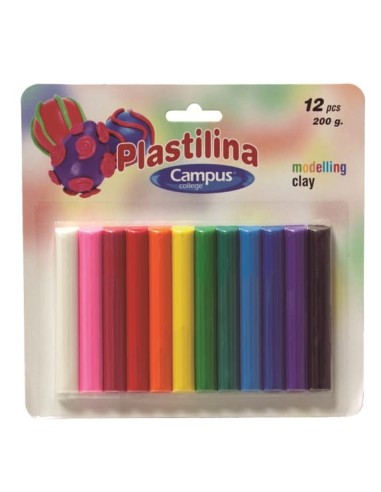 PLASTILINA CAMPUS-SET 12 BARRITAS 200GR.