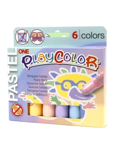 PLAYCOLOR-TEMP.SOLIDA PASTEL C/6 18401