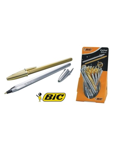 BOLIGRAFO BIC CRISTAL ORO/PLATA - EXP.40