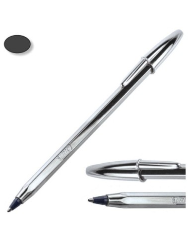 BOLIGRAFO BIC CRISTAL PLATA (TINT.NEGRA)