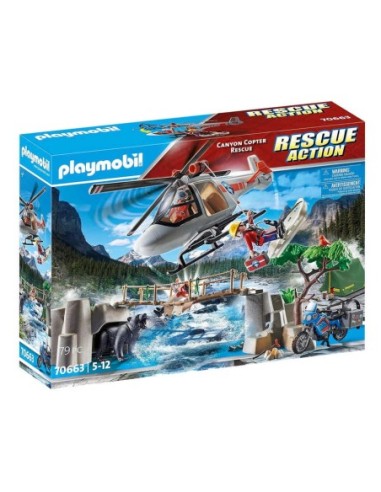 PLAYMOBIL-RESC.CAÑON HELICOPTERO 70663