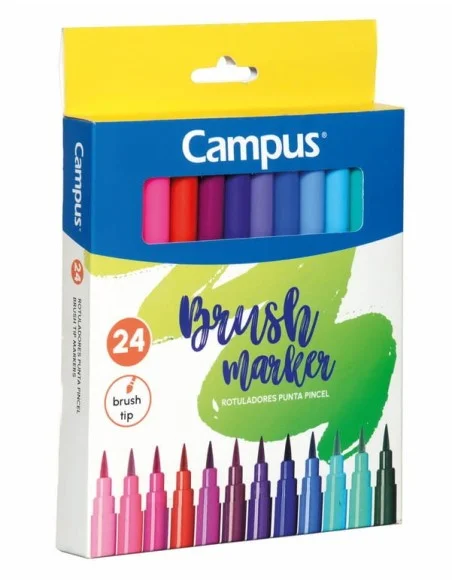 ROTULADOR CAMPUS PUNTA PINCEL 24 COLORES
