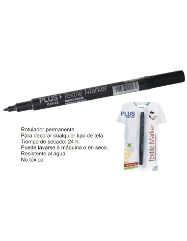 ROTULADOR PLUS PERMANENTE TEXTIL NEGRO