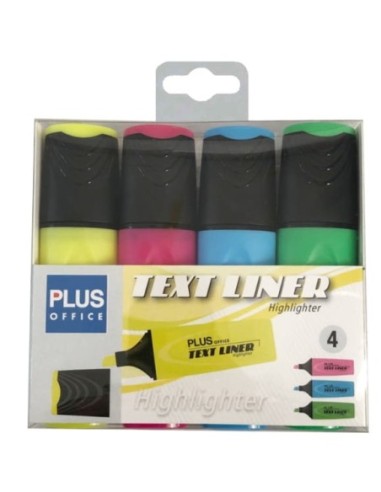 ROTULADOR PLUS TEXTLINER -PACK 4 UN.-