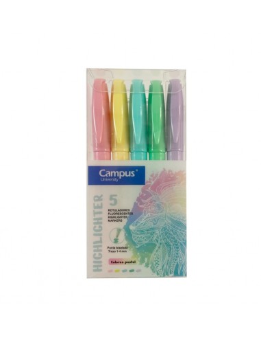 ROTULAD.CAMPUS FLUO PEN PASTEL -PACK 5-