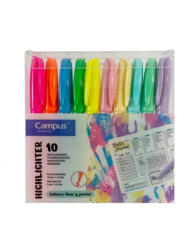 ROTULAD.CAMPUS FLUO PEN -PACK 10-