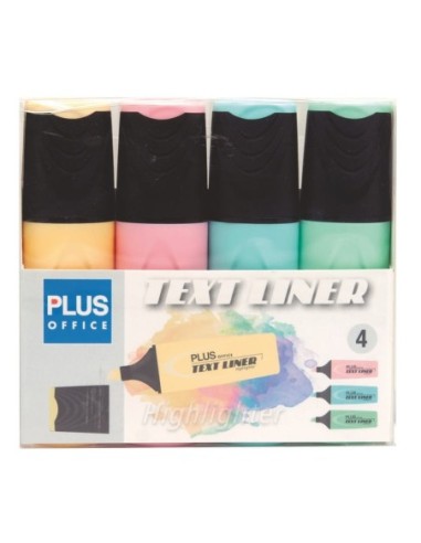 ROTULADOR PLUS TEXTLINER PASTEL -PACK 4-