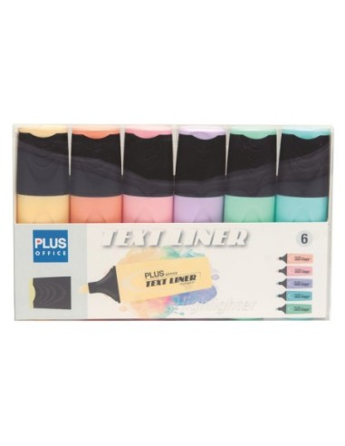 ROTULADOR PLUS TEXTLINER PASTEL -PACK 6-