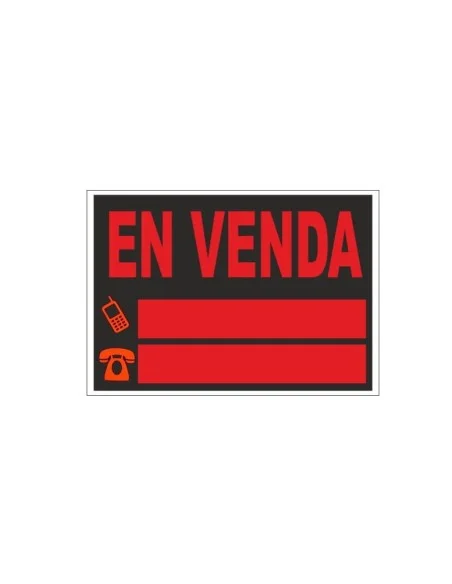 ROTULO FLUO. PLAST. "EN VENDA" 25x35