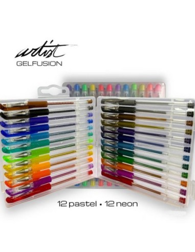 SET MALETA 24 BOLIGR.GEL PASTEL/NEON