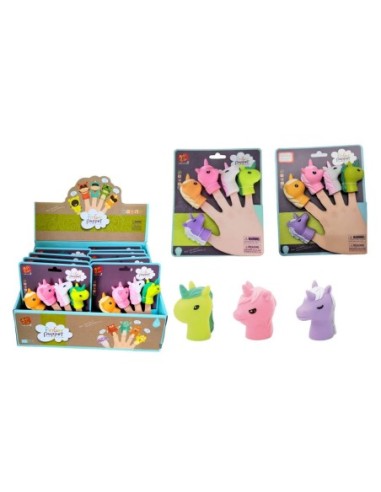 SET MARIONETAS PVC DEDOS UNICORN.-PACK 5