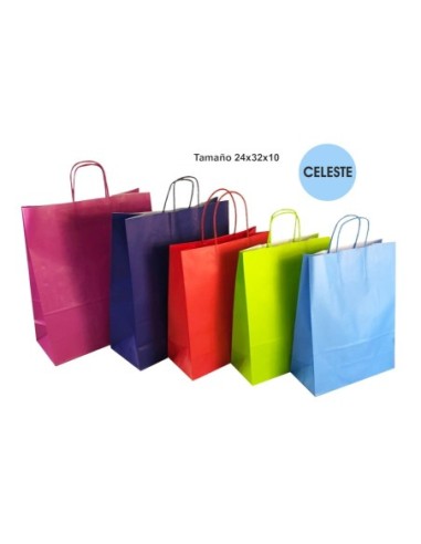 BOLSA REGALO CELULOSA 24X32X10 CELESTE