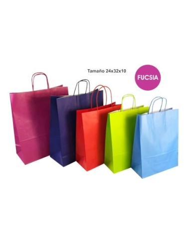 BOLSA REGALO CELULOSA 24X32X10 FUCSIA