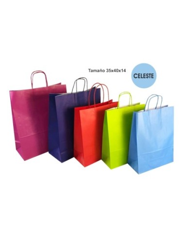 BOLSA REGALO CELULOSA 32X40X14 CELESTE