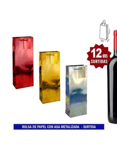 BOLSA REGALO METALIZADA BOTELLERO 42953