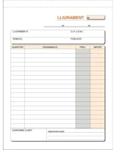 TALONARI LLIURAMENT 4ºDUPLIC.PL. T-91/C