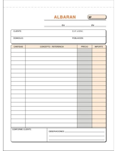 TALONARIO ALBARAN 4º PL.DUPLICADO T-120