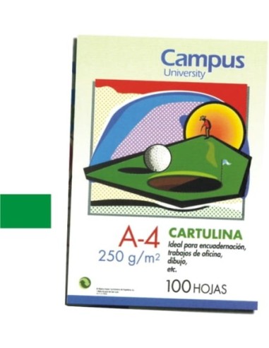 TAPAS ENCUAD.A4 CARTUL.250 GR.VERD.P/100