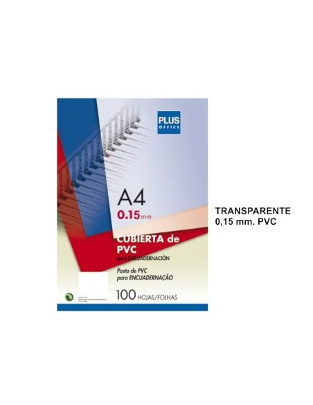 TAPAS ENCUAD.A4 PVC TRANSP.INCOL. P/100