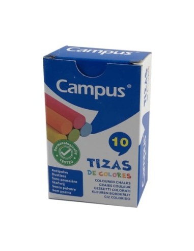 TIZA CAMPUS COLORES ANTIPOLVO -CAJA 10-