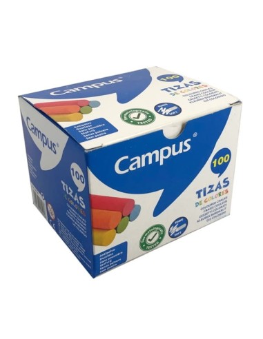 TIZA CAMPUS COLORES ANTIPOLVO -CAJA 100-